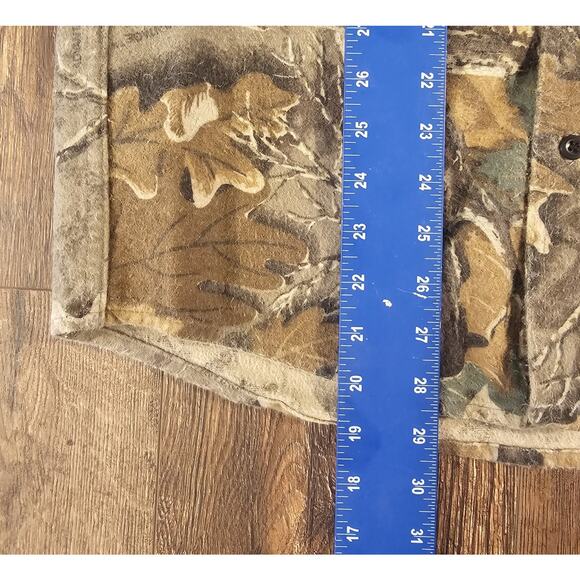 Vintage Gander Mountain Camo Chamois Button Shirt Mens Medium Hunting Grunge - Picture 5 of 6
